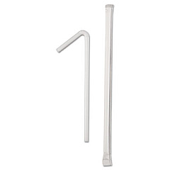 Dixie Wrapped Flex Straws, 7.75", Polypropylene, White, 10,000/Carton (FXW7)