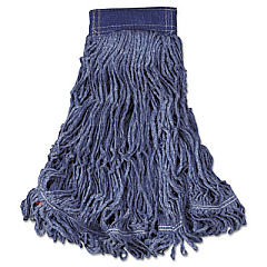 Rubbermaid Commercial Swinger Loop Wet Mop Head, X-Large, Cotton/Synthetic, Blue, 6/Carton (C154BLU)