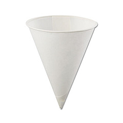 Konie Rolled Rim, Poly Bagged Paper Cone Cups, 4 oz, White, 200/Bag, 25 Bags/Carton (40KBR)