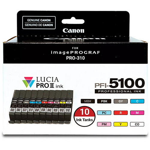 Canon PFI-5100 10-Cartridge Ink Set for imagePROGRAF PRO-310 (6951C007)