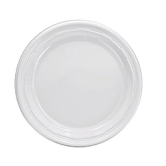 Dart Famous Service Plastic Dinnerware, Plate, 9", White, 125/Pack, 4 Packs/Carton (9PWF)