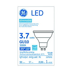 GE LED MR16 GU10 Dimmable Warm White Flood Light, 3.7 W (37114)