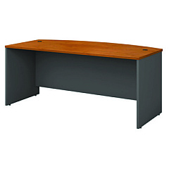 Bush Series C Collection Bow Front Desk, 71.13" x 36.13" x 29.88", Natural Cherry/Graphite Gray (WC72446)