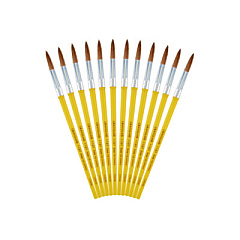Crayola Watercolor Brush Set, Size 10, Camel-Hair Blend, Round Profile, 3/Pack (051127010)