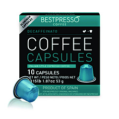 Bestpresso Nespresso Decaffeinato Italian Espresso Pods, Intensity: 7, 20/Box (BST10423)