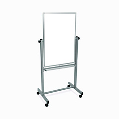 Luxor Mobile Magnetic Whiteboard, 27" x 59", White Surface, Satin Aluminum Frame (L270)