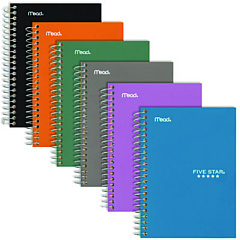 Five Star Wirebound Notebook, 1 Subject, Medium/College Rule, Randomly Assorted Covers, 7 x 4.38, 100 Sheets (45484)