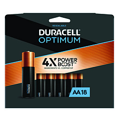 Duracell Optimum Alkaline AA Batteries, 18/Pack (OPT1500B18PR)