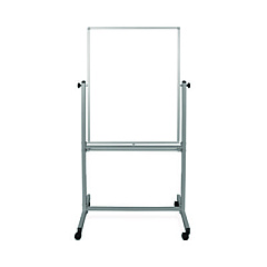 Luxor Mobile Magnetic Whiteboard, 36" x 68", White Surface, Satin Aluminum Frame (MB3040WW)