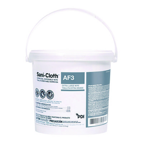 Sani AF3 Germicidal Disposable Wipes, 1-Ply, 7.5 x 15, Unscented, White, Pail of 160 Wipes (P1450PPK)