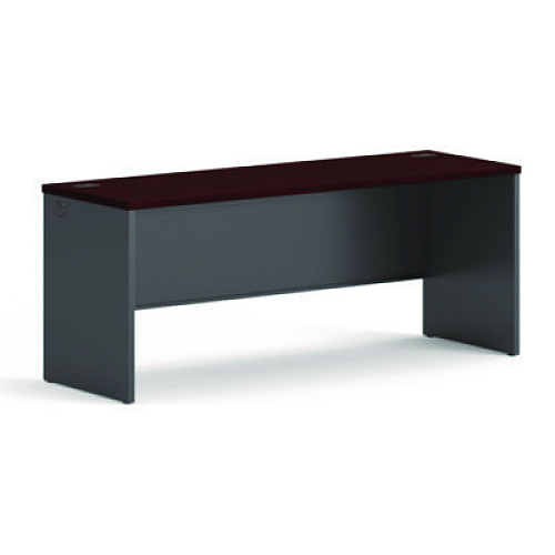 HON 38000 Series Desk Shell, 72w x 24d x 29.5h, Mahogany/Charcoal (38925NS)