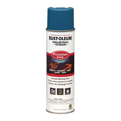 Rust-Oleum Industrial Choice M1600/M1800 System Precision-Line Inverted Marking Paint, Flat/Matte Caution Blue, 17 oz Aerosol Can (203031)