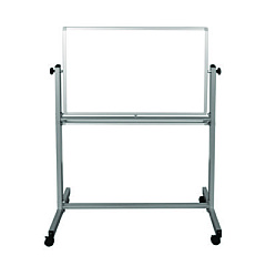 Luxor Mobile Magnetic Whiteboard, 36" x 24", White Surface, Silver Aluminum Frame (MB3624WW)