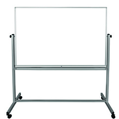 Luxor Mobile Magnetic Whiteboard, 60" x 40", White Surface, Silver Aluminum Frame (MB6040WW)