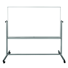 Luxor Mobile Magnetic Whiteboard, 72" x 40", White Surface, Silver Aluminum Frame (MB7240WW)