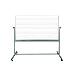 Luxor Mobile Music Staff Whiteboard, Dual-Sided Music Notation, 72" x 48", White Surface, Silver Aluminum Frame (MB7248MM)