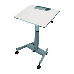 Luxor Pneumatic Adjustable Height Flip Top Student Desk, 27.5 x 19.5 x 26.25 to 42, White/Gray (STUDENTPTILT)