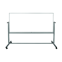 Luxor Mobile Magnetic Whiteboard, 96" x 40", White Surface, Silver Aluminum Frame (MB9640WW)