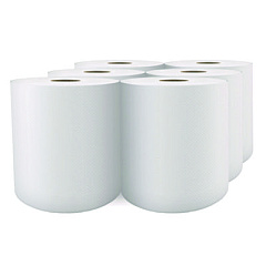 Cascades Select Roll Paper Towels, 1-Ply, 7.88" x 1,000 ft, White, 6/Carton (H101)