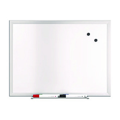 TRU RED Magnetic Steel Dry Erase Board, 18" x 24", White Surface, Gray/Natural Aluminum Frame (TR61168)