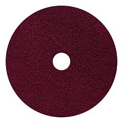 Americo Black Diamond 400 Heavy-Duty Cleaning Pad, 20" Diameter, 400 Grit, Black/Red, 2/Carton (442120)