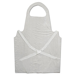 GN1 Disposable Apron, Poly, 28 x 45, 1.25 mil, One Size Fits All, White, 100/Pack (390)