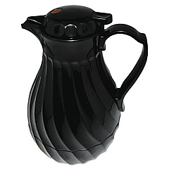 Hormel Poly Lined Carafe, Swirl Design, 64oz Capacity, Black (402264B)