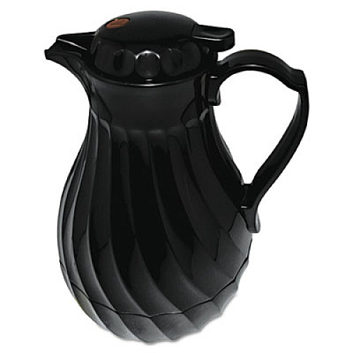 Hormel Poly Lined Carafe, Swirl Design, 64oz Capacity, Black (402264B)