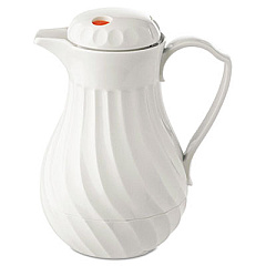 Hormel Poly Lined Carafe, Swirl Design, 40oz Capacity, White (4022)