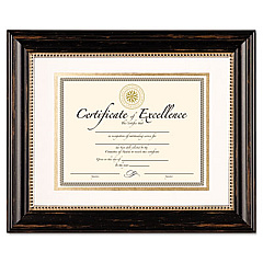 DAX Genova Document Frame with Mat, 11 x 14, 8.5 x 11, Plastic, Black (N4100S3T)