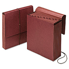 Pendaflex Vertical Indexed Expanding File, 12 Sections, Elastic Cord Closure, 1/12-Cut Tabs, Letter Size, Red Fiber (14005)