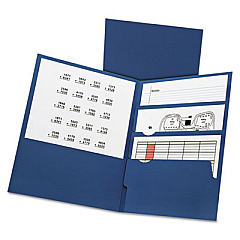 Oxford Divide It Up Four-Pocket Paper Folders, 125-Sheet Capacity, 11 x 8.5, Navy, 20/Box (57401)