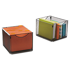 Safco Onyx Mesh Cube Bins, 12.5w x 14d x 10h, Black, 2/Pack (2173BL)