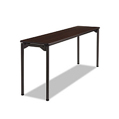 Iceberg Maxx Legroom Wood Folding Table, Rectangular Top, 72 x 18 x 29.5, Walnut/Charcoal (65884)