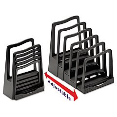 Avery Adjustable File Rack, 5 Sections, Letter Size Files, 8" x 11.5" x 10.5", Black (73523)