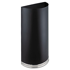 Safco Half-Round Receptacle, Half-Round, Steel, 12.5 gal, Black (9940BL)