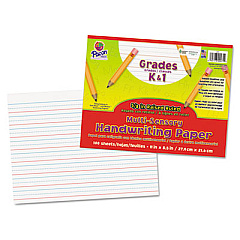 Pacon Multi-Sensory Raised Ruled Paper, 5/8" Short Rule, 8.5 x 11, 100/Pad (2471)