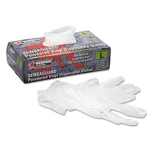 MCR Safety Disposable Vinyl Gloves, Large, 5 mil, Industrial-Grade, 100/Box (5020L)