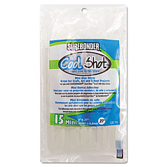 Surebonder CoolShot Low Temp Glue Sticks, 0.27" x 4", Dries Clear, 15/Pack (CS15)