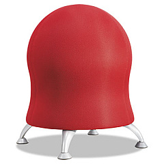 Safco Zenergy Ball Chair, Backless, Supports Up to 250 lb, Crimson Fabric Seat, Silver Base (4750CI)