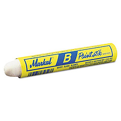 Markal Paintstik B Marker, White, 3/8" x 4" (80420)