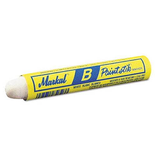 Markal Paintstik B Marker, White, 3/8" x 4" (80420)