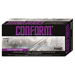 AnsellPro Conform Natural Rubber Latex Gloves, 5 mil, Medium, 100/Box (69210M)