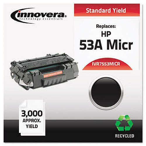 Innovera Remanufactured Black MICR Toner, Replacement for 53AM (Q7553AM)