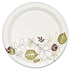 Dixie Pathways Soak Proof Shield Heavyweight Paper Plates, 5.88" dia, Green/Burgundy, 250 Pack, 4 Packs/Carton (SXP6PATHCT)