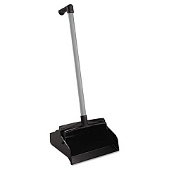 Impact LobbyMaster Plastic Lobby Dustpan, 12w x 32h, Plastic, Black Pan/White Handle, 6/Carton (2602)
