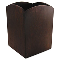 Artistic Bamboo Curved Pencil Cup, 3" Diameter x 4.25"h, Espresso Brown (ART11005C)