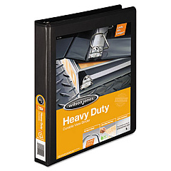 Wilson Jones Heavy-Duty D-Ring View Binder with Extra-Durable Hinge, 3 Rings, 1" Capacity, 11 x 8.5, Black (38514B)