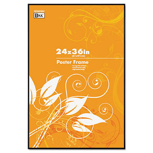 DAX Coloredge Poster Frame, Clear Plastic Window, 24 x 36, Black (N16024BT)