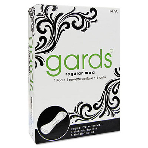 HOSPECO Gards Vended Sanitary Napkins #4, 250 Individually Boxed Napkins/Carton (4147)